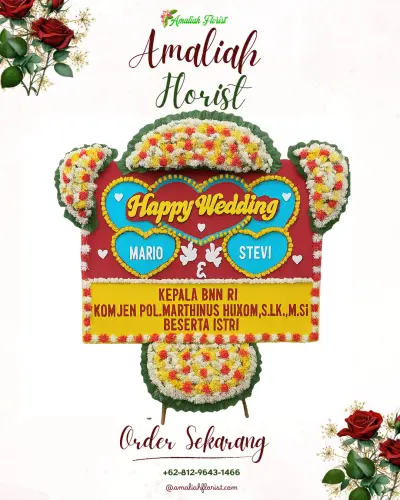 Karangan Papan Bunga Pernikahan di Kasang Jaya
